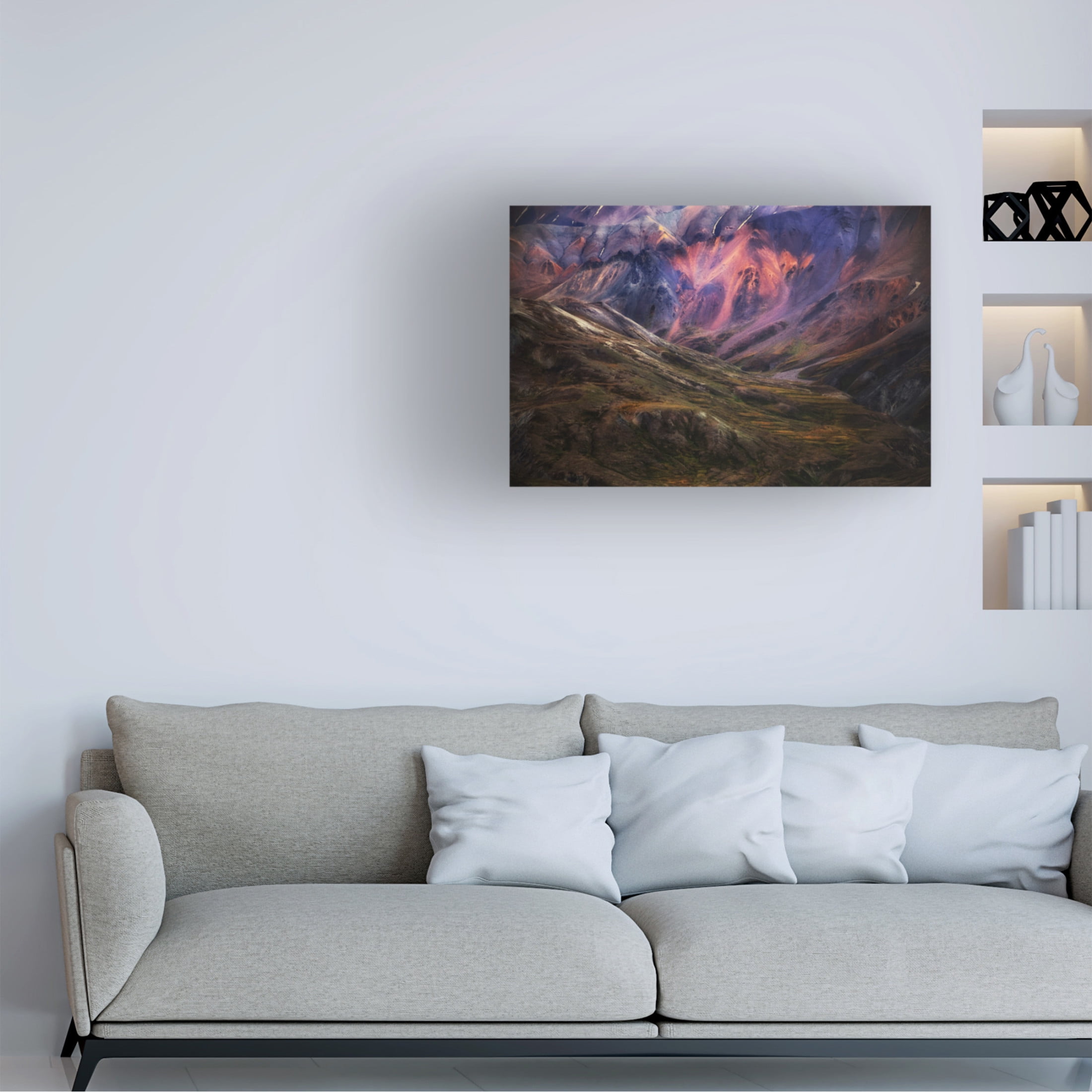 Canvas Wall Art - Atul Chopra 'Mountain Sunset' Wall Art for Living Room, Bedroom, or Office Décor by Trademark Fine Art - 19 x 12 Inches