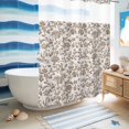 thumbnail image 5 of No Hook Shower Curtain, Farmhouse Brown Shower Curtains for Bathroom with See Through Top Window, Vintage Flower Leaf Botanical Plant Waterproof & Washable Bath Curtain Stall 48"x72", 5 of 9