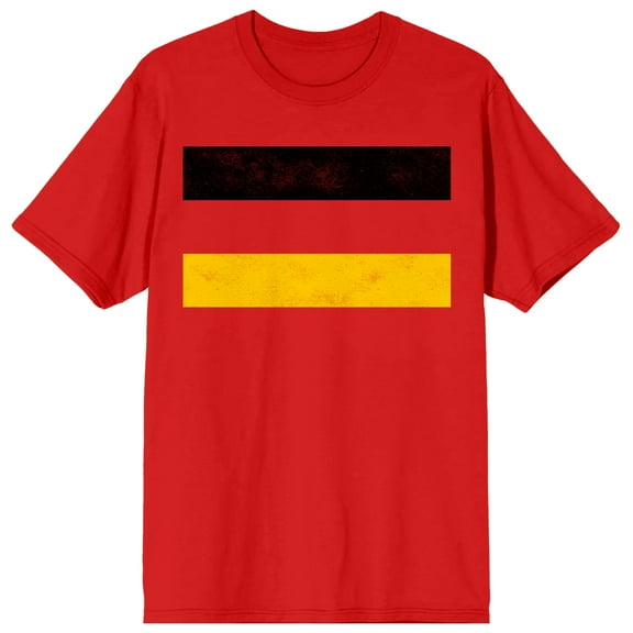 Germany flag on Red Ground Adult Crew Neck Short Sleeve T-shirt - Small
