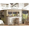 thumbnail image 6 of Merluxy Makeup Vanity with Mirror & Lights,Glass Top Vanity with 6 Drawers & Charging Station,White, 6 of 10