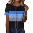 thumbnail image 1 of JMKQLZ Nouveau T-Shirt Imprimé Mode Décontractée pour Femmes Col Rond Manches Courtes, 1 of 5