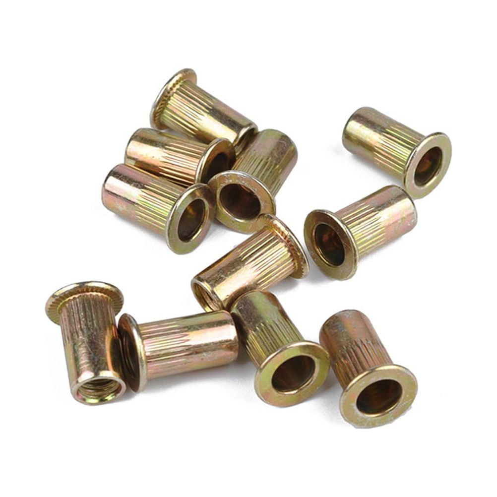 Steel Insert Rivet Nuts Metric Assortment Kit Knurled Parts Color Zinc Plating Short Hair White