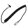 thumbnail image 1 of Type-C To 3.5mm Audio 2pcs  Cable 1 Meter / 3.3ft 2pcs Audio Cable Flexible Stable Signal Transmission For Phone / Tablet Black, 1 of 8