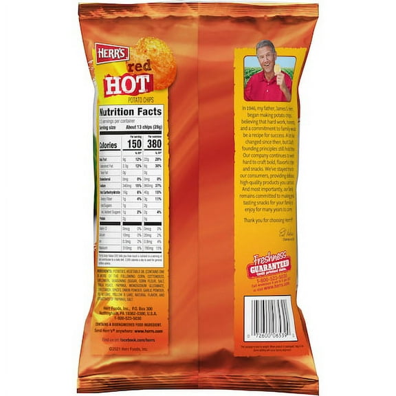 (Price/Case)Herr Foods 6539 Red Hot Chips, 2.5 Ounces