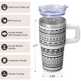thumbnail image 3 of Stainless Steel Insulated Tumbler 20oz with Lid and Straw - Double Wall Vacuum Travel Coffee Mug, Leakproof Thermal Cup for Hot & Cold Drinks, Bohemian, 3 of 5