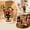 Green, variant on Handmade Christmas Tree Tabletop Decor, 9.7 Inch Polyester Figurine with LED Light String Fabric Bow, Wooden Disc Base for Desk Shelf Mantel Counter Display