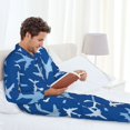 thumbnail image 6 of Fuzoiu Airplanes in the Sky Print Men's Long-Sleeved Pajama,Lounge Button Down Nightwear,Mens Notch Collar Pajama Set -XX-Large, 6 of 7
