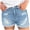 Blue, variant on WIZUTIZ Womens Jeans Shorts Rolled Hem Mid Rise Shorts Solid with Pockets Button Zipper Denim Shorts Fitted Stylish Leisure Sports Denim Shorts for Lady Elastic Travel Black