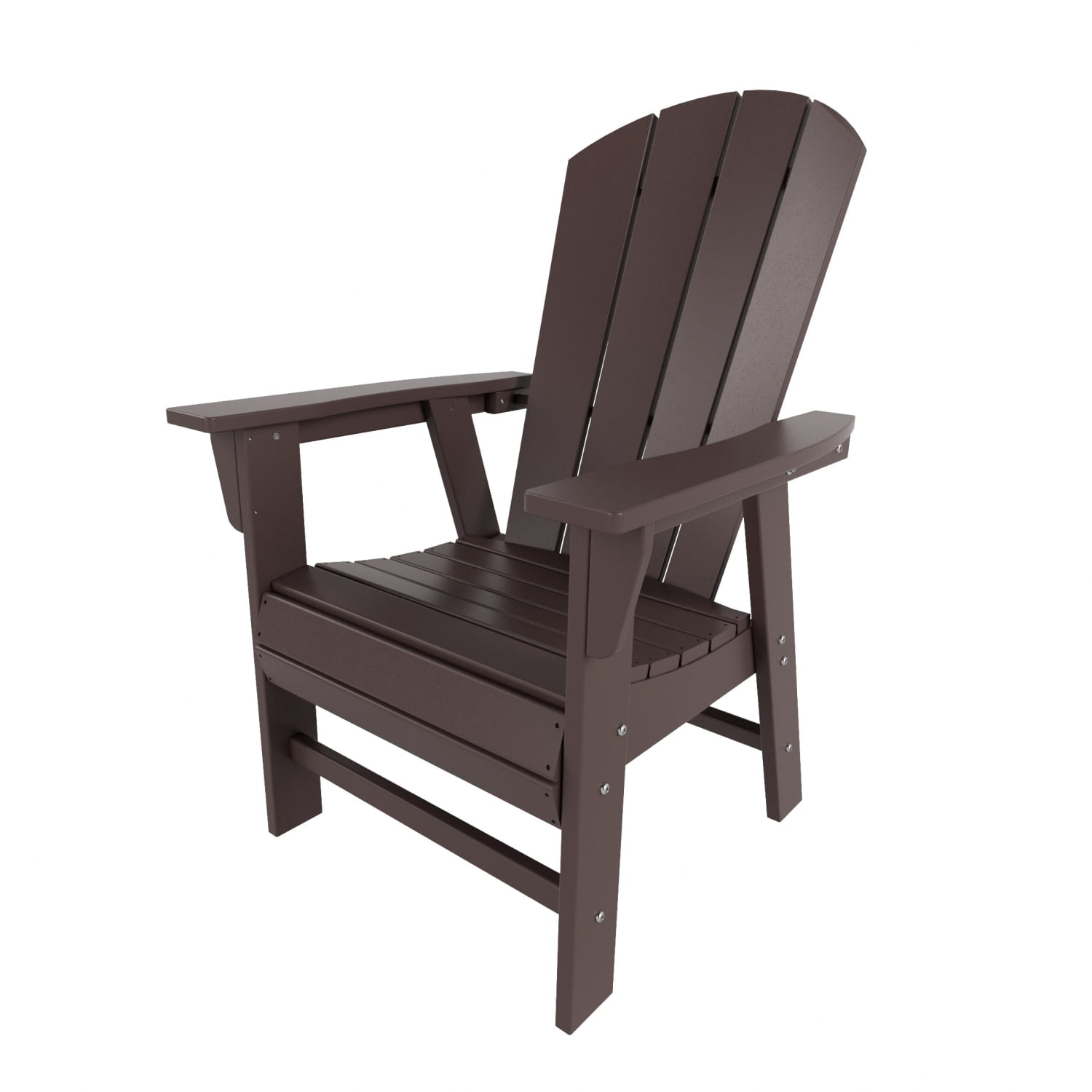 WestinTrends Malibu Adirondack Patio Dining Chairs, All-Weather Poly Lumber, Ergonomic Seat, 330-lb Capacity, Dark Brown