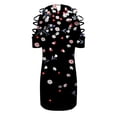 thumbnail image 5 of Pompotops Femmes Sexy Mode Manches Courtes Imprimé sur l'Épaule Robe Métal Licou, 5 of 5
