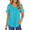 D-Bluish, variant on UVN Womens Summer Tops V Neck Lace Short Sleeve Shirts Casual Curved Hem Loose Fit Blouses