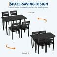 thumbnail image 4 of 5Pcs Dining Table Set for 4, Space-Saving Kitchen Table with Upholstered Chairs, Modern Angled Corner Design, Compact Dinner Set for Small Spaces, Apartment, Dining Room, Black, 4 of 9