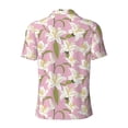 thumbnail image 4 of Rocae Lilies Flowers for Men's Short Sleeve Polo Shirt, Quick Drying Performance Moisture Wicking Sports Men's Golf Shirt X-Large, 4 of 9