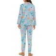 thumbnail image 2 of DISNIMO Starfish Shell Printed Womens Pajama Sets 2 Piece Pjs Button Down Sleepwear Long Sleeve Lounge Set with Pockets Fashion Soft Nightwear with Long Pants, 2 of 7