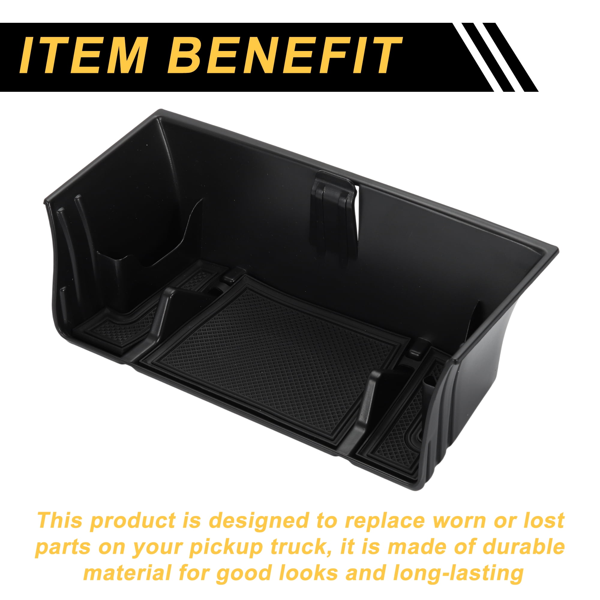 Unique Bargains Center Console Armrest Organizer Tray for Land Rover Defender 90 110 130 2020-2024 Armrest Insert Tray Storage Box Plastic Black