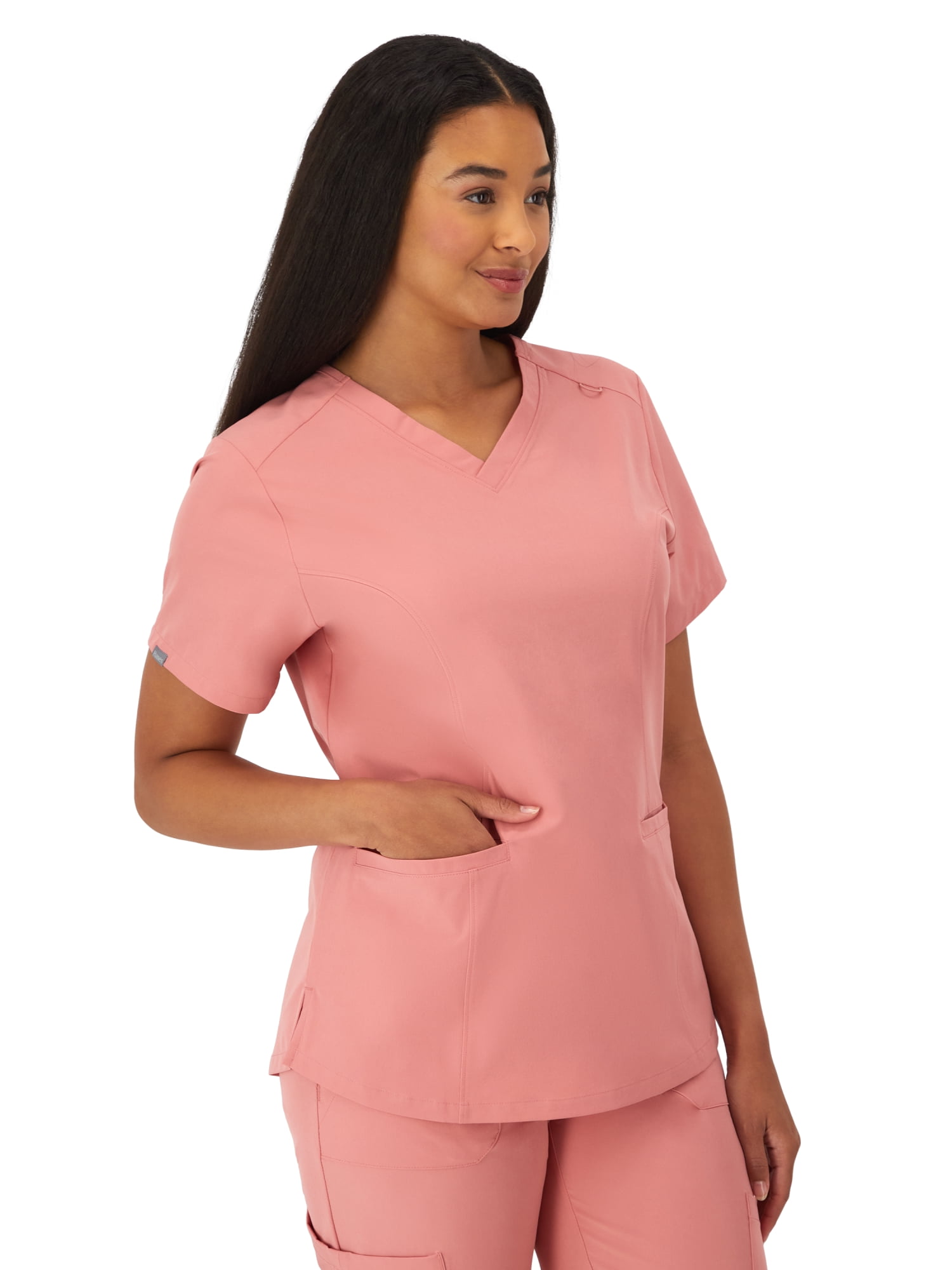 Hanes Womens Scrubs V-Neck Scrub Top, Comfort Fit, 2 Pockets, Sizes XS-3XL