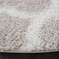 thumbnail image 3 of SAFAVIEH Tahoe Gerald Quatrefoil Shag Area Rug, 6'7" x 6'7" Round, Silver/White, 3 of 8
