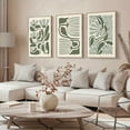 thumbnail image 2 of Abstract Sage Green Flower Art Print Set of 3, Green Vintage abstract Minimalist Flower Posters, Mid Century Wall Art, Japandi Wall Decor, Boho Print, No Frame, 2 of 4