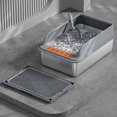 thumbnail image 5 of Stainless Steel Sifting Litter Box with Lid,Extra Large Sifting Cat Litter Box for Pine Pellets & Cats,Metal Pellet Sifter Litter Pan System for Odor Control with Scoop(Dark Gray), 5 of 9
