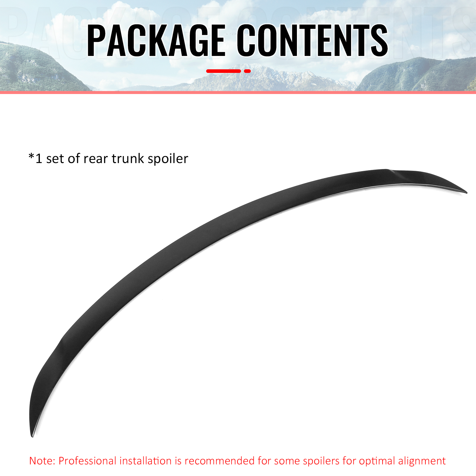 Ikon Motorsports Trunk Spoiler Compatible with 2026 Tesla Model Y Juniper, P Style Gloss Black ABS Plastic Add-on Rear Trunk Lid Spoiler Wing Lip