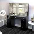 thumbnail image 3 of Boahaus Venus PRO Black Vanity Desk (Crystal Ball Knobs), 3 of 7