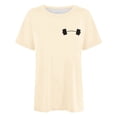 thumbnail image 3 of Women's Casual Round Neck T Shirt | Letter Print Tee For Comfort & Style Space Pack Womens T Shirts Tunics for Women Summer T Shirts Women Shirts Womens Neck Tops Long Sleeve Dry Tech Shirts Women T, 3 of 4