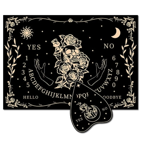 Wood Spirit Board Pendulum Board Wooden Talking Boards with Planchette Black Dowsing Divination Game Kit Spirit Hunt Metaphysical Message DecorDIY