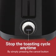 Hamilton Beach 2-Slice Toaster with Extra-Wide Slots, Toast Boost, and Removable Crumb Tray, Black