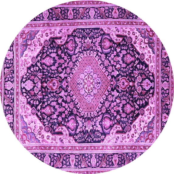 Ahgly Company Indoor Round Persian Purple Traditional Area Rugs, 6' Round
