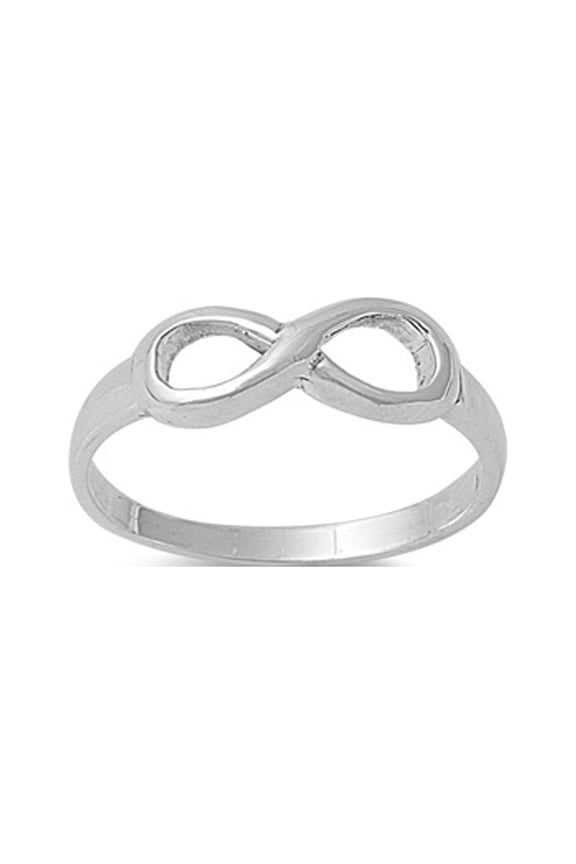 Infinity Plain Love Friendship Ring .925 Sterling Silver Band Jewelry Female Male Unisex Size 4