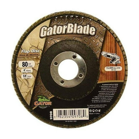 UPC: 0082354097080 | Gator Grit 9708 4 x 0.63 in Disc Flap Type 80 Grit