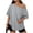 *Gray, variant on ClodeEU Women's Off the Shoulder Short Sleeve T-Shirt, Casual Loose Fit Tee Black,Women's Plus L