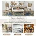 thumbnail image 5 of Harper & Bright Designs Farmhouse Kitchen Dining Table Set for 6, Wood Rrectangle Table and 4 Upholstered Chairs & Bench, Natural Wood Wash, 5 of 17