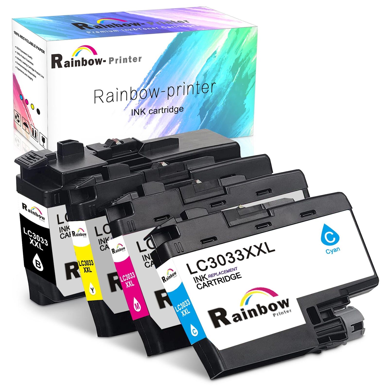 4 Pack LC3033 Ink Cartridge LC3033 XXL for Brother MFCJ995DWXL MFC