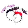 thumbnail image 3 of Halloween Bat Headband Day of the Dead Sequins Hairband Cosplay Costume Headpiece for Adult Kids Stage S Headwear, 3 of 5