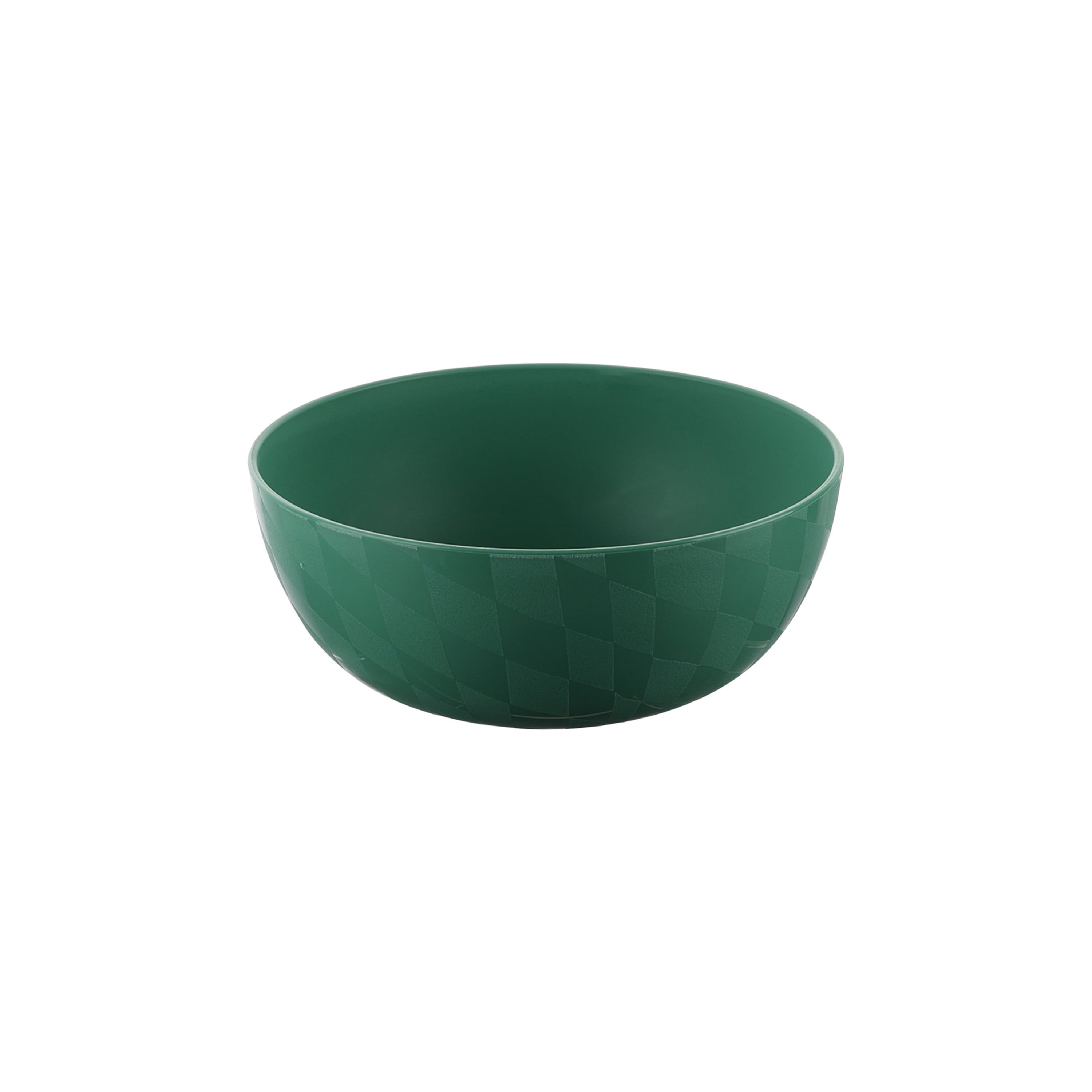 Mainstays - Green Round Plastic Cereal Bowl, Wavy Checkered Etched, 38-Ounce