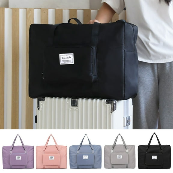 Large Travel Tote Bag for Women, Expandable Carry On Gym Duffel with Trolley Sleeve and Wet Pocket, Lightweight Overnight Weekender Bag