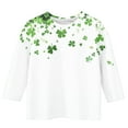 thumbnail image 3 of LckLvx Kids St Patricks Day Tops Cute Print 3/4 Sleeve Crewneck Shamrock Graphic Pullover Casual Blouse 3-12 Years, 3 of 5