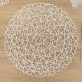thumbnail image 1 of HLONK 6 Pack 15” Silver Metallic String Round Placemats For Wedding Events Birthday Party, 1 of 10
