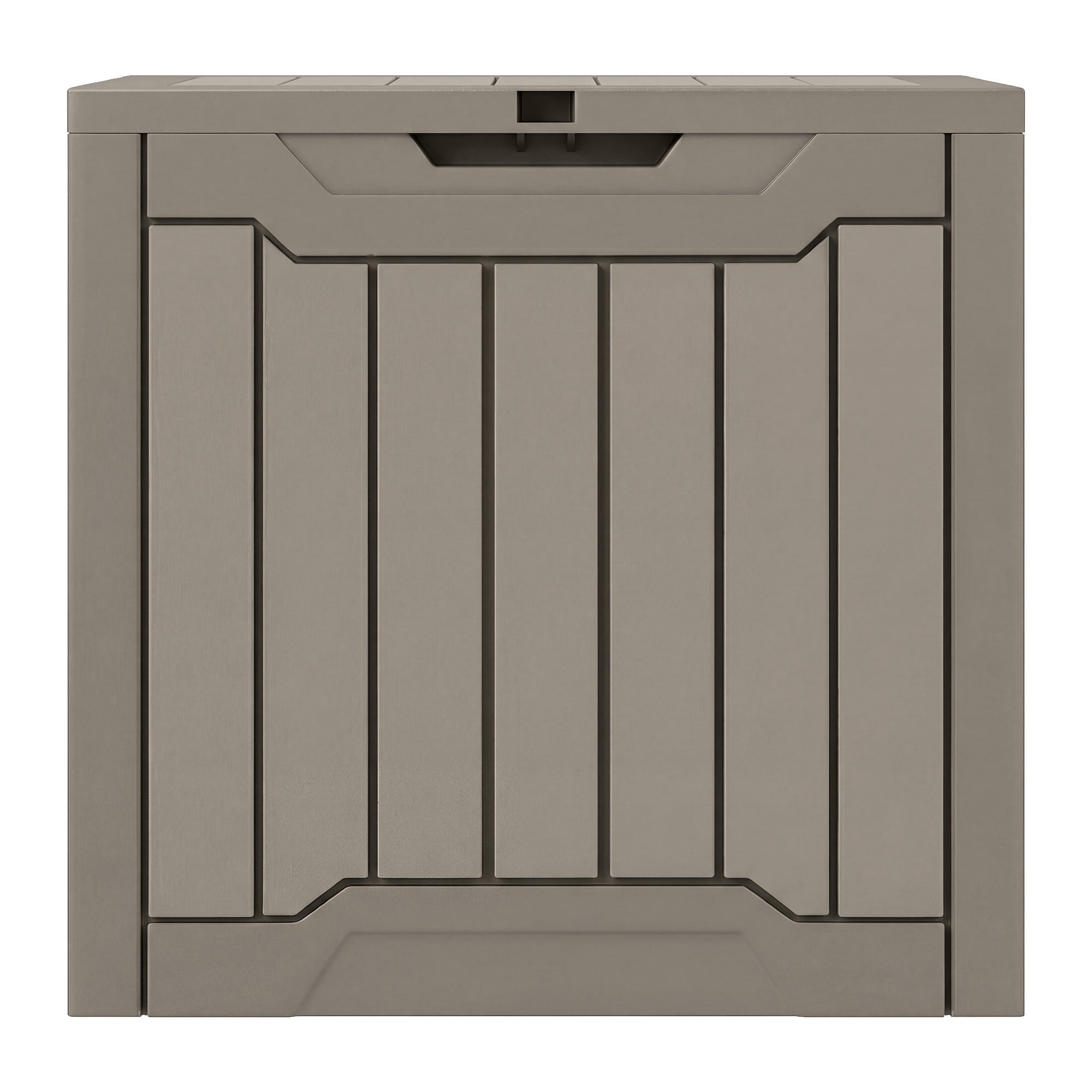 Uforic 31 Gallon Waterproof Resin Outdoor Storage Box, Lockable Deck Box & Package Delivery Box for Patio, Garden Tools & Pool Supplies, Light Brown