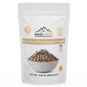 Mountain Essentials Freeze-Dried Pork Sausage Crumble – Fully Cooked, Ready to Eat – 10 Servings – Emergency, Camping, Daily Meals – 7-Year Shelf Life – Made in USA