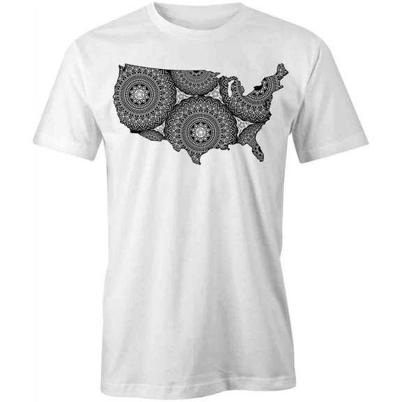 America Mandala T-Shirt | Patriotic American White Tee Gift