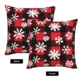 thumbnail image 4 of Multi-Size Linen Sofa Pillow Cover Invisible Zipper Open And Close Strong Use For Sofa Chair Garden Sofa Car Snowflakes On The Red And Black Checkered Pattern (2) 16"X16", 4 of 8