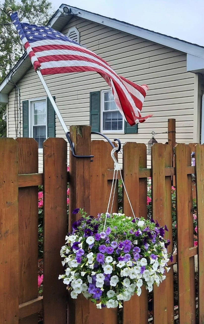 What D Hook Heavy Duty Hanging Plant Hook -for ACTUAL 4" Square Posts, measured 4"x 4" this is larger than the standard wood 4x4