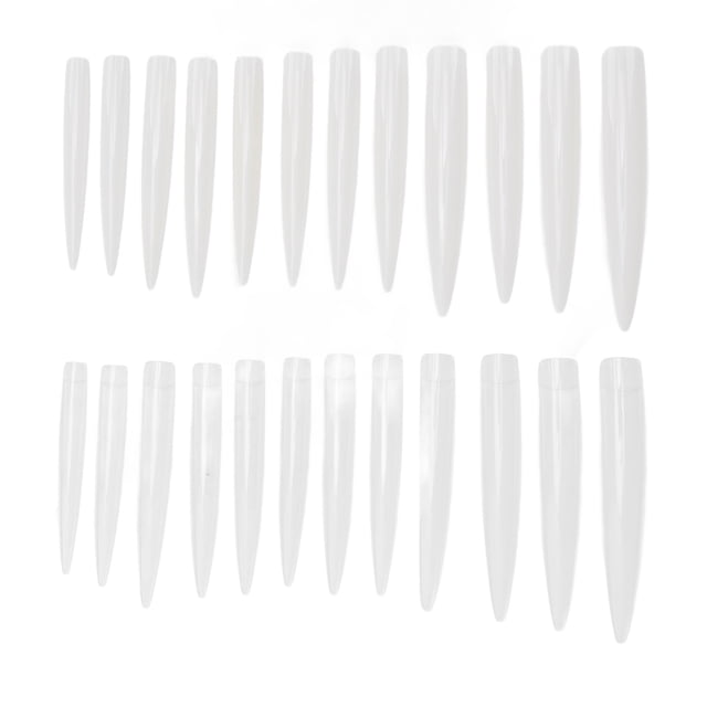 Puntas de Unas Extra Largas, Transpirable 240 PCS Transparentes Blancos Profesionales de Estilete Largas Puntas de Umas para Acrílicas
