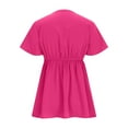 thumbnail image 5 of SELONE Summer Tops for Women Short Sleeve Tops Blouses Regular Fit T Shirts Pullover Tees Tops Solid T-Shirts V Neck Tops Casual Blouses Easy Care Soft Breathable Pullover Tops Hot Pink XL, 5 of 6