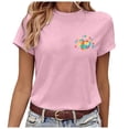 thumbnail image 3 of WEIWEN Autism Awareness Shirts for Women Love Needs No Words Teacher Tshirts Crew Neck T-Shirt Womens Tops Dressy Casual Outfits (Pink, XL), 3 of 5