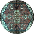 thumbnail image 1 of Ahgly Company Indoor Round Persian Light Blue Traditional Area Rugs, 6' Round, 1 of 4