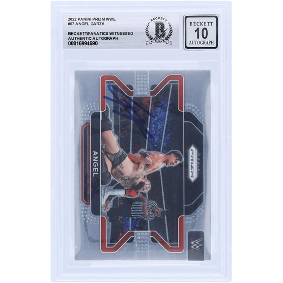 Angel Garza WWE Autographed 2022 Panini Prizm #57 Beckett Fanatics Witnessed Authenticated 10 Card - Fanatics Authentic Certified
