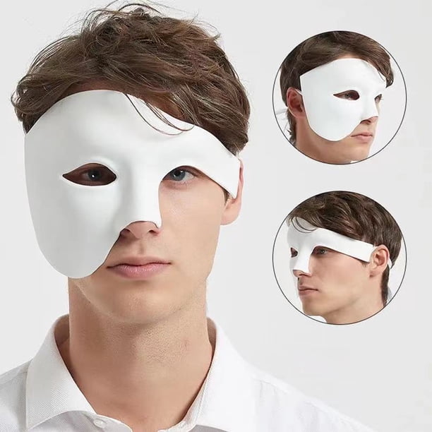 Máscara de media cara fantasma Máscara veneciana fantasma para fiesta de Halloween (blanco)